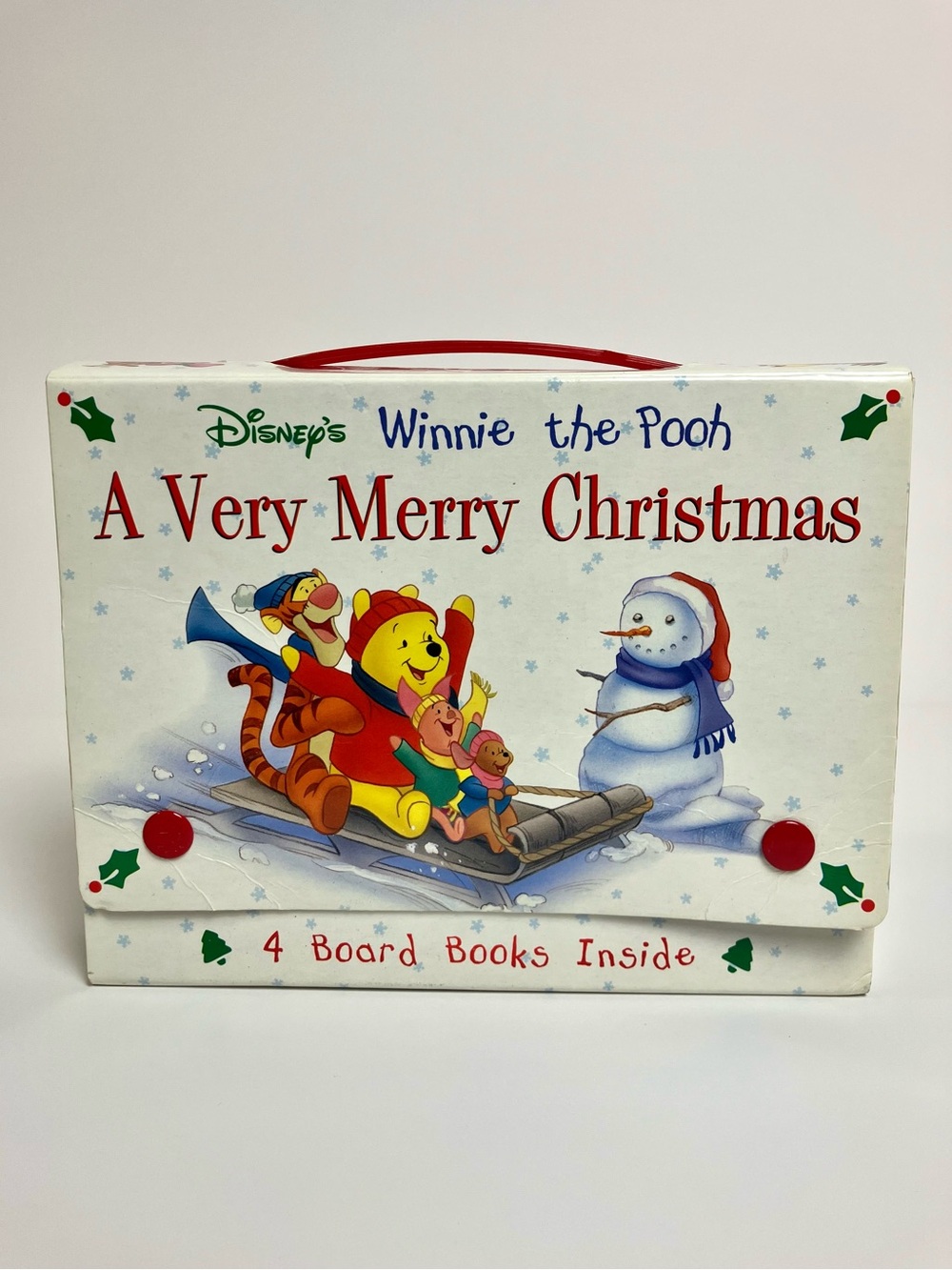 Vintage Winnie the Pooh 1998 Christmas 4 Board Books Box 90s Disney Collectible